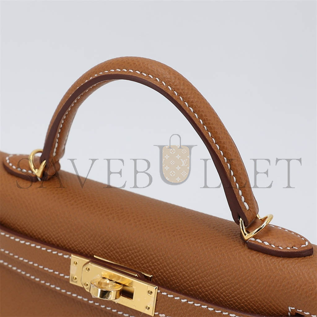h**mes master mini kelly second generation G01den brown gold epsom (19*12*5.5cm)